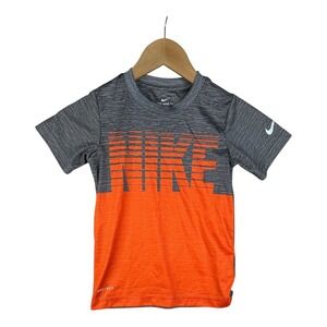 The‎ Nike Tee Boys Dri-Fit Gray Orange Size Medium 5-6 yrs